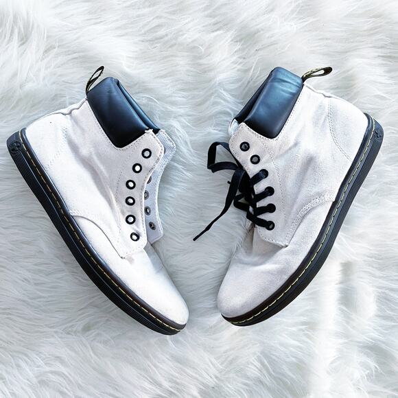 Dr. Martens Maelly White Canvas High Top Sneakers - Picture 1 of 7